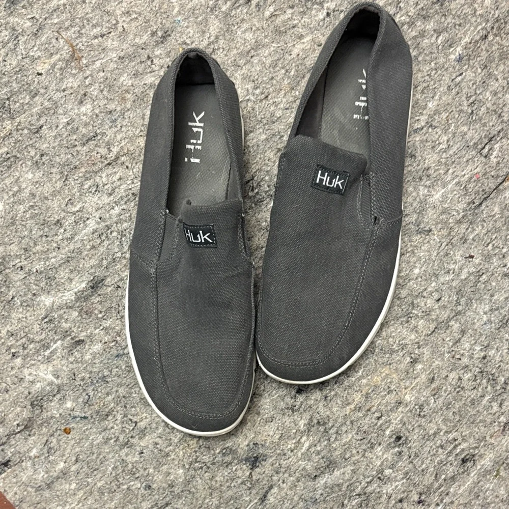 Huk Charcoal Slip-On Loafers - Picture 1 of 9